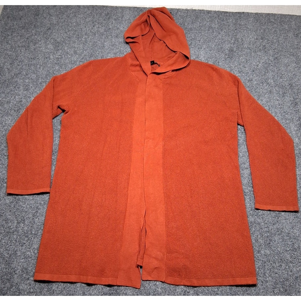 Cyrus Women's Hooded  Open Front Cardigan Size XL  color Orange‎